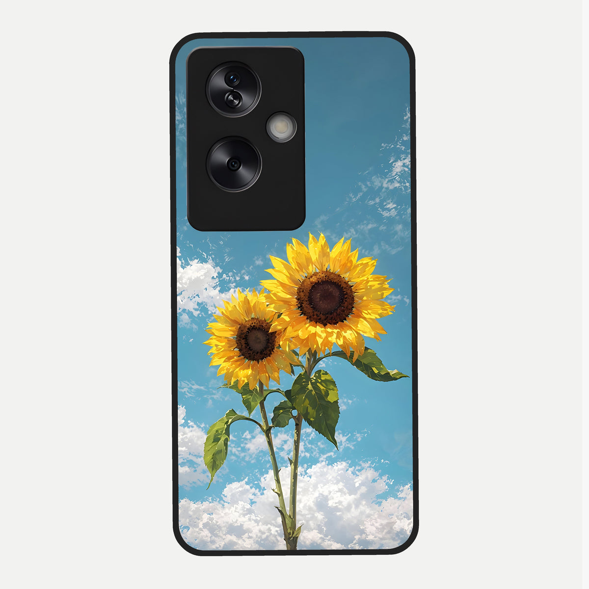  Sunlit Daisy Glow Glass Case For Oppo A79 back cover – full design glossy printed glass finish