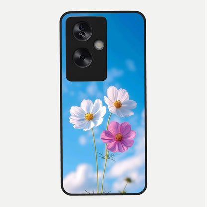  Tripple Flowers With Sky Glass Case For Oppo A79 back cover – full design glossy printed glass finish