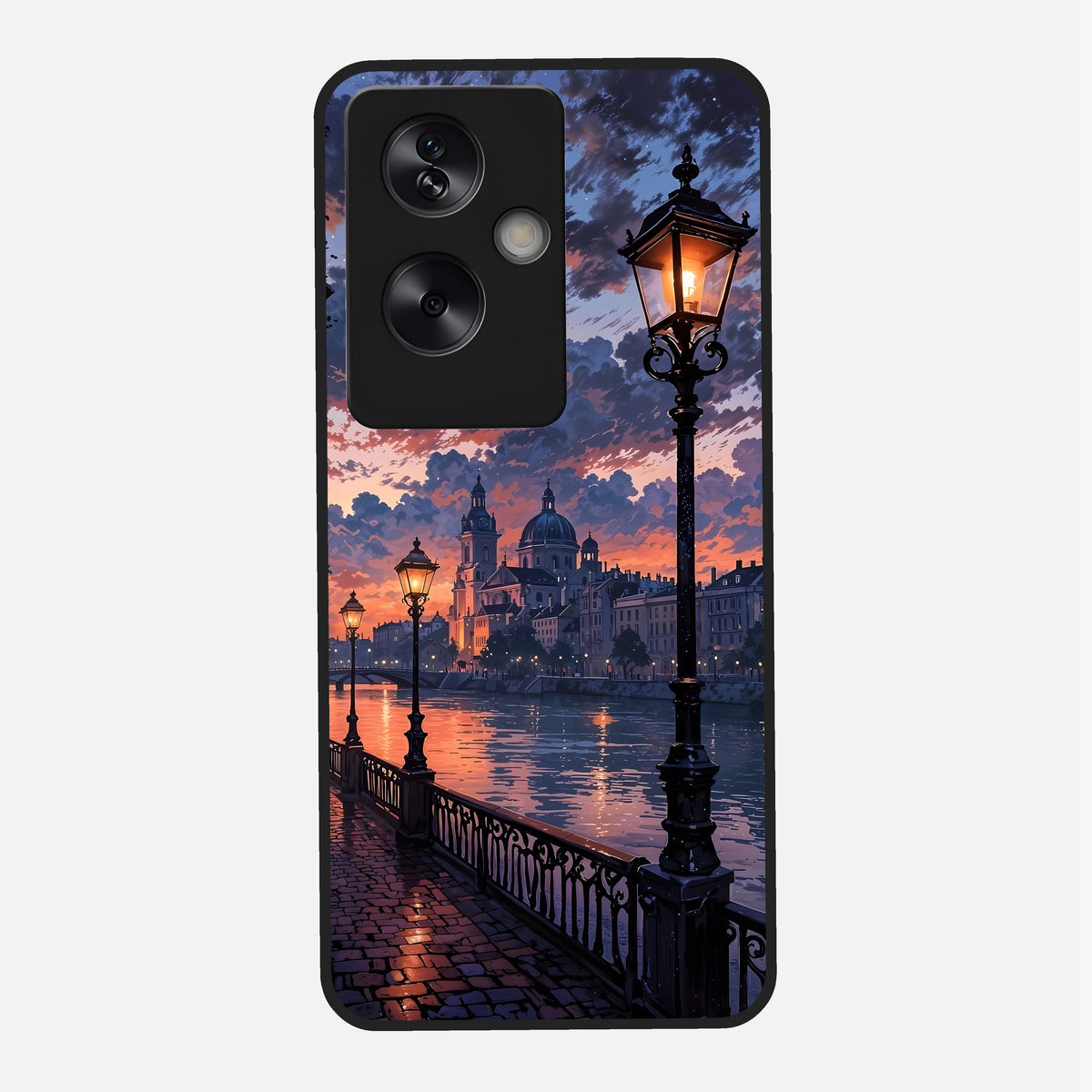  Twilight River Lights Glass Case For Oppo A79 back cover – full design glossy printed glass finish
