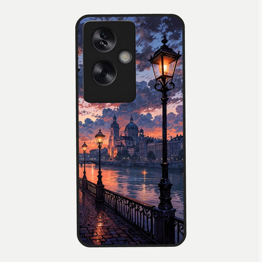  Twilight River Lights Glass Case For Oppo A79 back cover – full design glossy printed glass finish