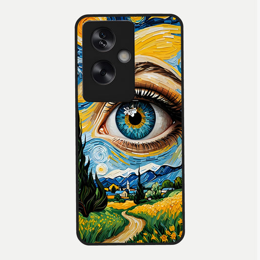  Van Gogh Eye Glass Case For Oppo A79 back cover – full design glossy printed glass finish