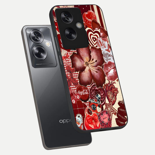  Aesthetic Little Freak phone case For Oppo A79 showing premium glass back cover with detailed artwork