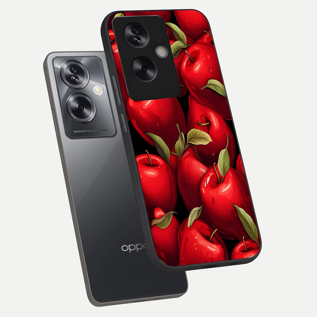  Apple Pattern phone case For Oppo A79 showing premium glass back cover with detailed artwork