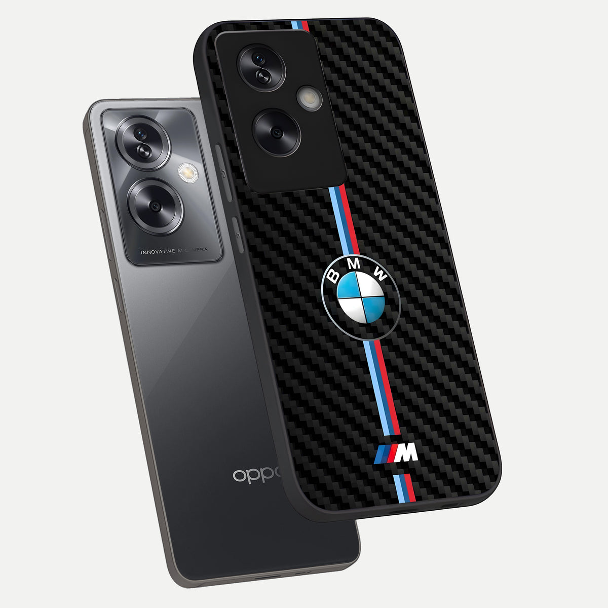  BMW Pattern phone case For Oppo A79 showing premium glass back cover with detailed artwork