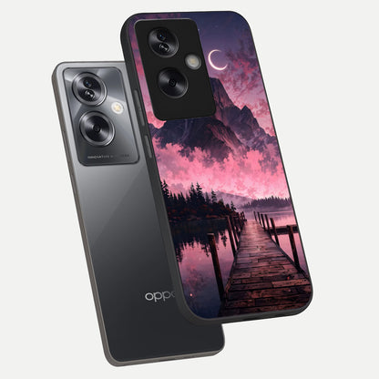  Beautiful Mountain View phone case For Oppo A79 showing premium glass back cover with detailed artwork