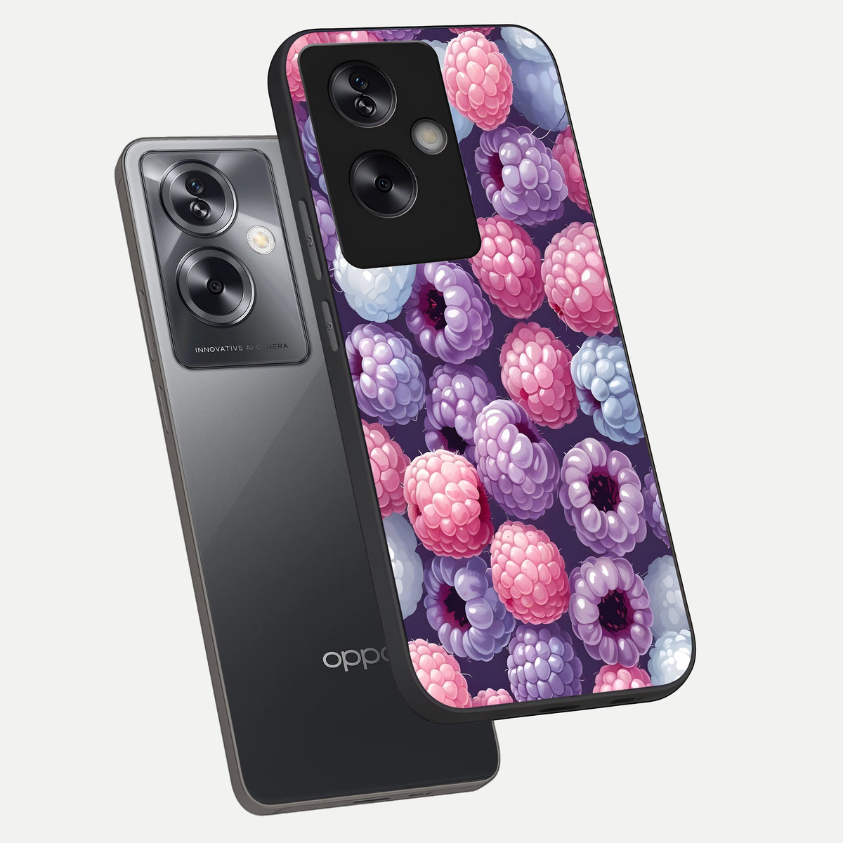  Berry Candy Pop phone case For Oppo A79 showing premium glass back cover with detailed artwork