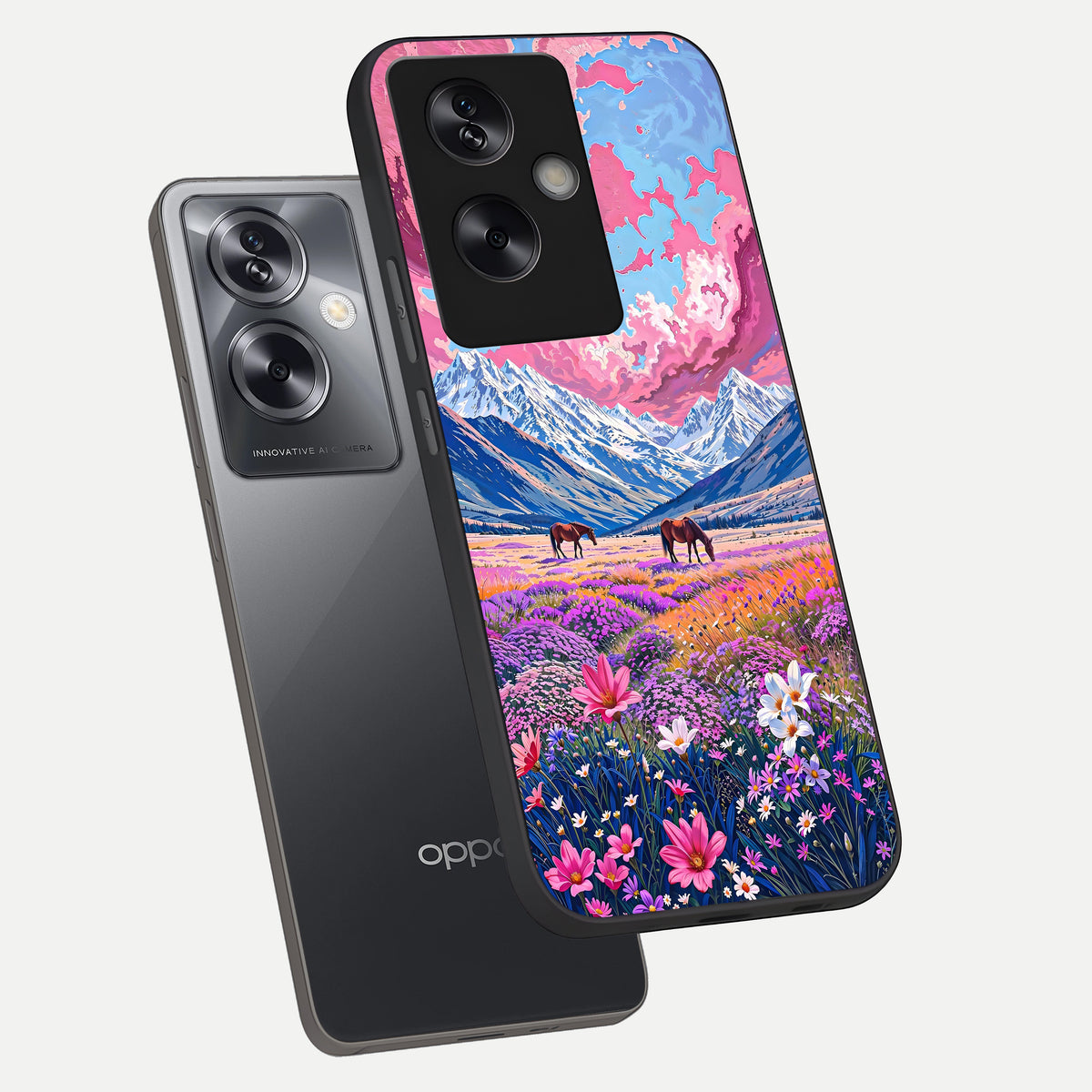  Blossom Valley Dream phone case For Oppo A79 showing premium glass back cover with detailed artwork