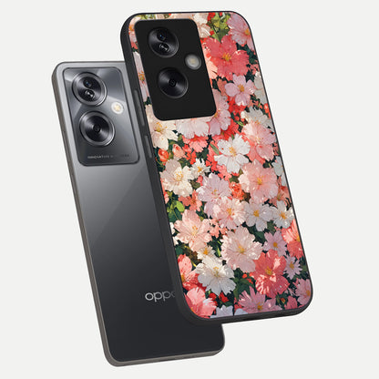  Blush Bloom Field phone case For Oppo A79 showing premium glass back cover with detailed artwork