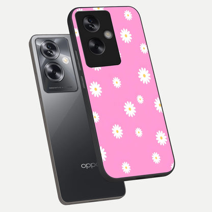  Bubblegum Daisy Pop phone case For Oppo A79 showing premium glass back cover with detailed artwork