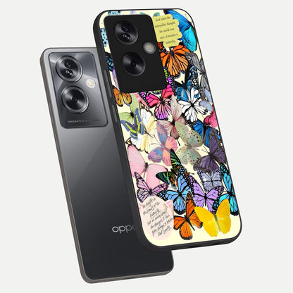  Butterflies Petal Dream phone case For Oppo A79 showing premium glass back cover with detailed artwork