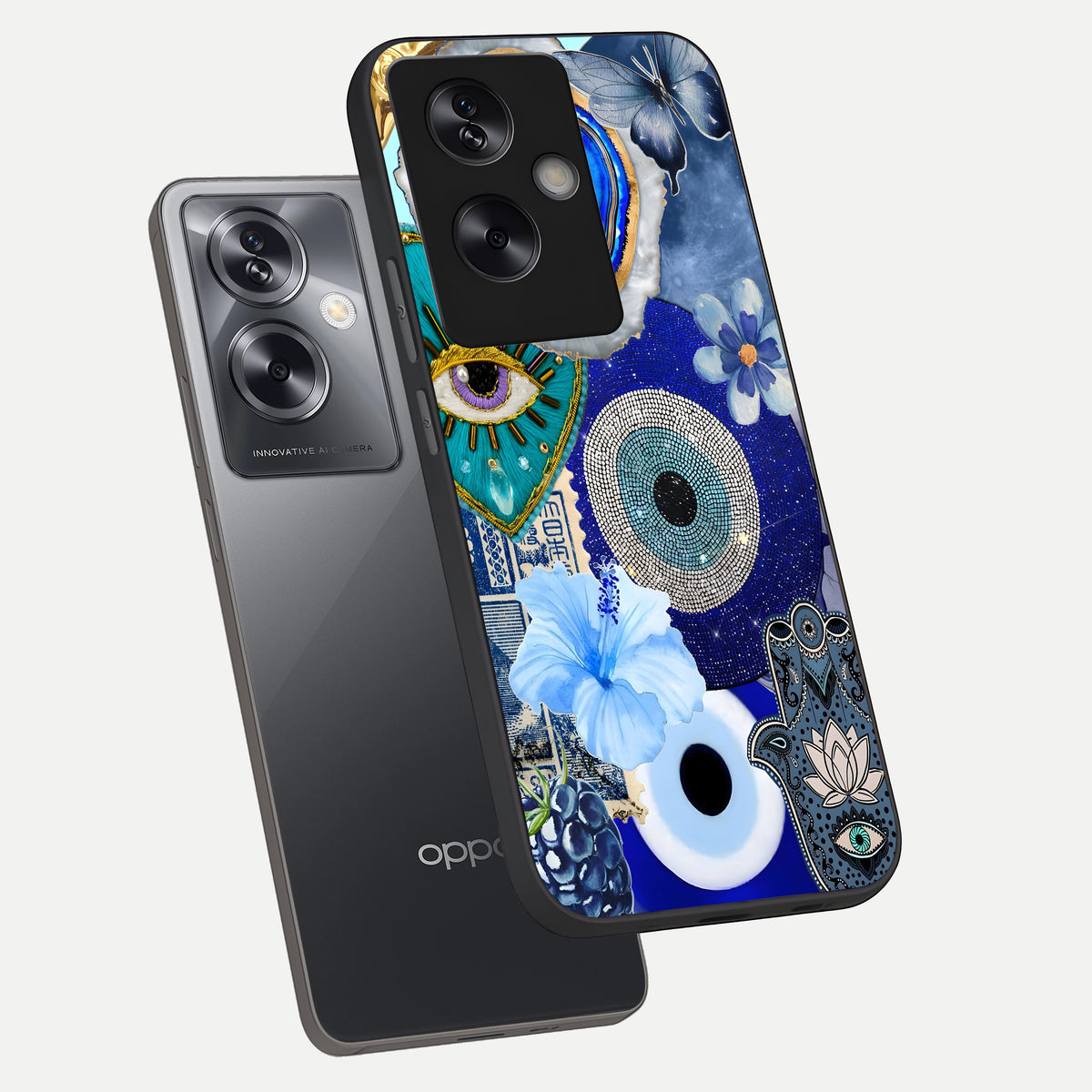  Celestial Blue Vision phone case For Oppo A79 showing premium glass back cover with detailed artwork