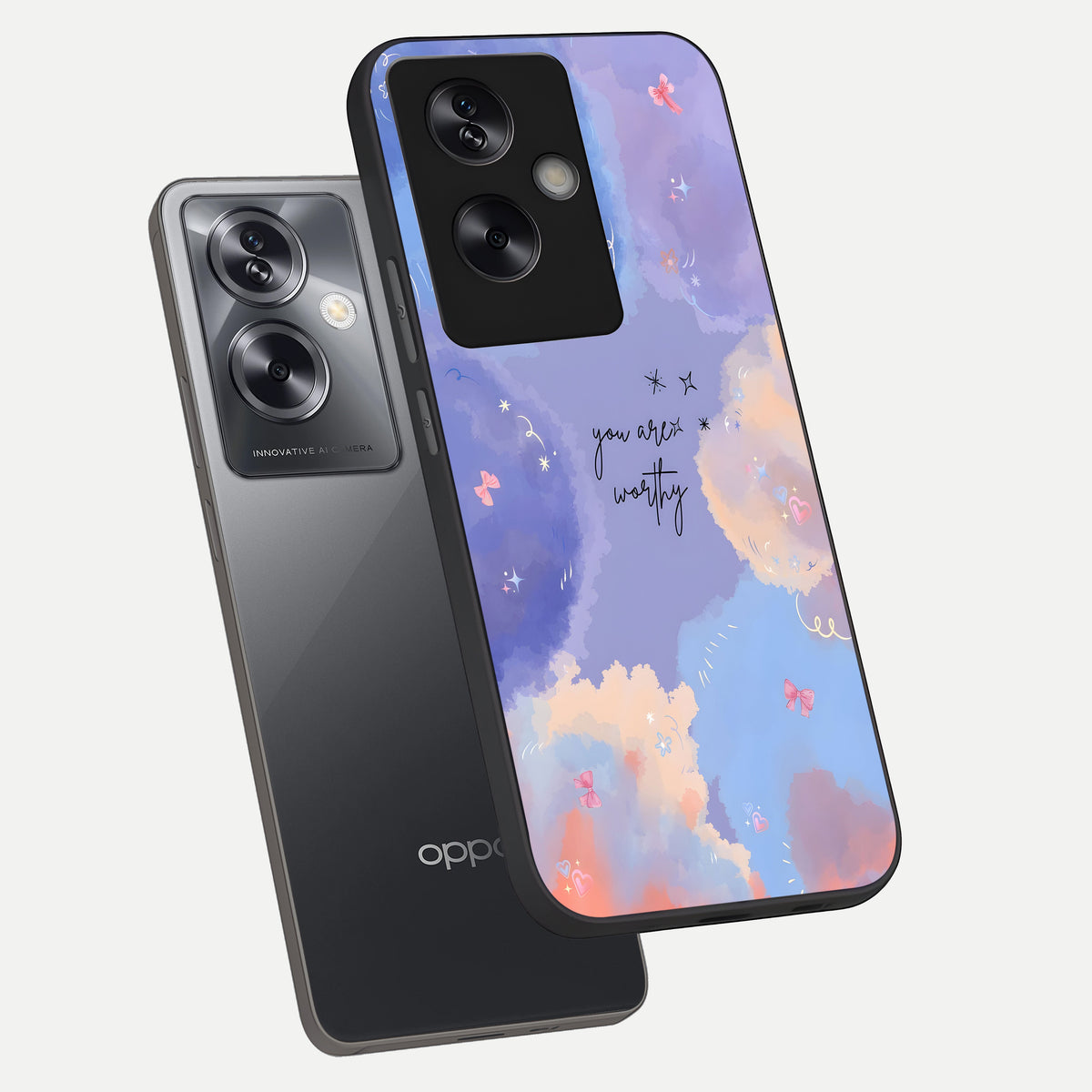  Celestial Cloud Magic phone case For Oppo A79 showing premium glass back cover with detailed artwork