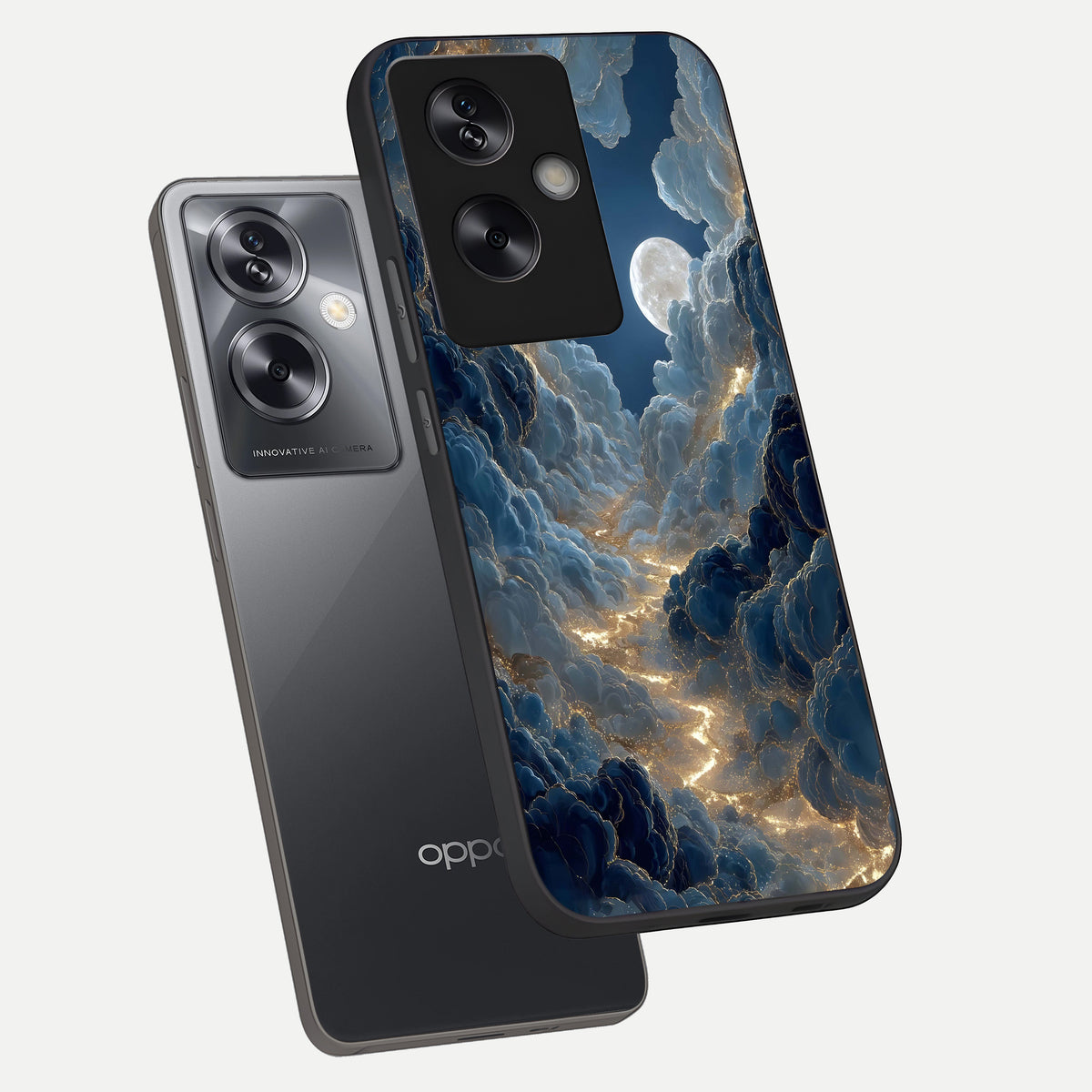  Celestial Cloud Road phone case For Oppo A79 showing premium glass back cover with detailed artwork