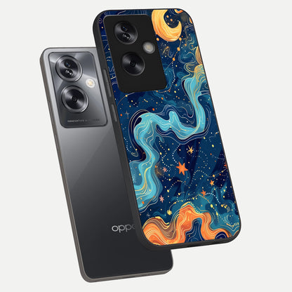  Celestial Dream Flow phone case For Oppo A79 showing premium glass back cover with detailed artwork