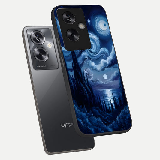  Celestial Dream Van Gogh phone case For Oppo A79 showing premium glass back cover with detailed artwork