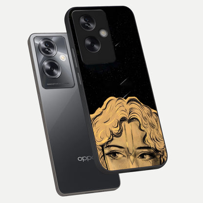  Celestial Gods Plan phone case For Oppo A79 showing premium glass back cover with detailed artwork