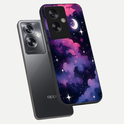  Celestial Moon Magic phone case For Oppo A79 showing premium glass back cover with detailed artwork