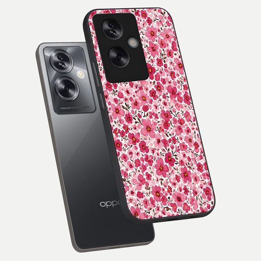  Cherry Blossom Charm phone case For Oppo A79 showing premium glass back cover with detailed artwork