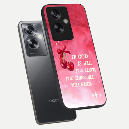  Cherry Quote phone case For Oppo A79 showing premium glass back cover with detailed artwork