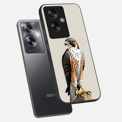  Clever Eagle phone case For Oppo A79 showing premium glass back cover with detailed artwork