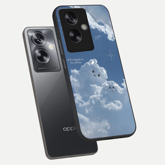  Cloud Bunny Dreams phone case For Oppo A79 showing premium glass back cover with detailed artwork