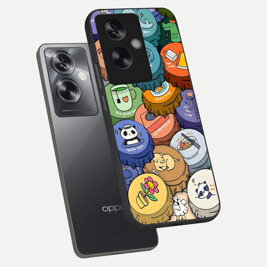  Coins Patterns phone case For Oppo A79 showing premium glass back cover with detailed artwork