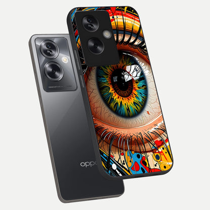  Colorful Eye phone case For Oppo A79 showing premium glass back cover with detailed artwork