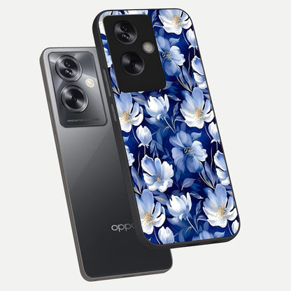  Cute Floral Patterns phone case For Oppo A79 showing premium glass back cover with detailed artwork