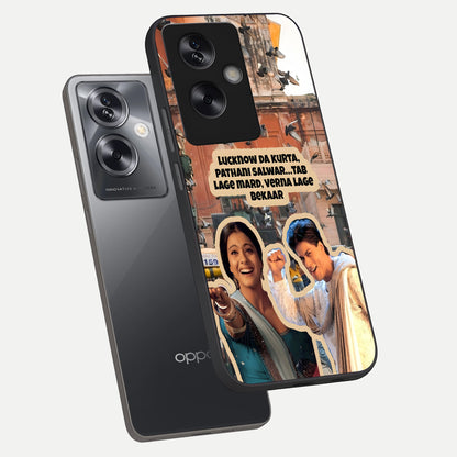  Desi Retro Vibes phone case For Oppo A79 showing premium glass back cover with detailed artwork