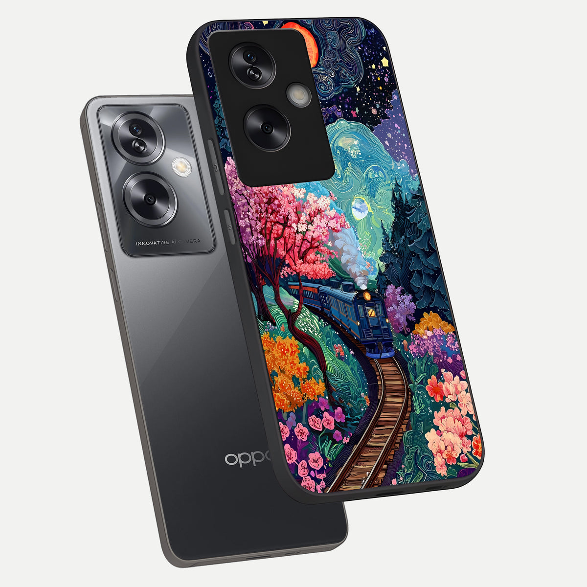  Digital Art phone case For Oppo A79 showing premium glass back cover with detailed artwork