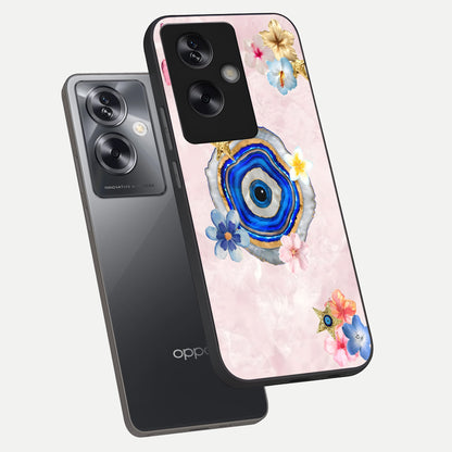  Divine Aura Bloom phone case For Oppo A79 showing premium glass back cover with detailed artwork
