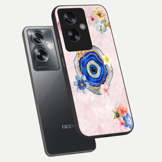  Divine Aura Bloom phone case For Oppo A79 showing premium glass back cover with detailed artwork