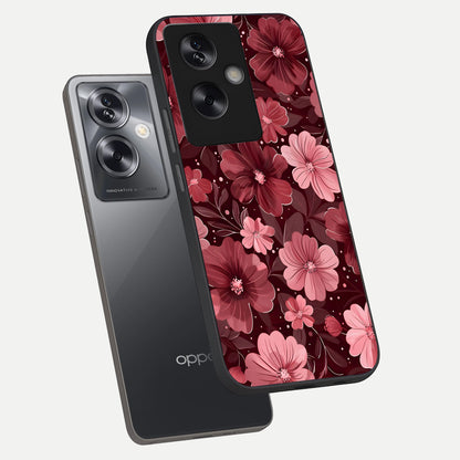  Flower Blush Bloom phone case For Oppo A79 showing premium glass back cover with detailed artwork