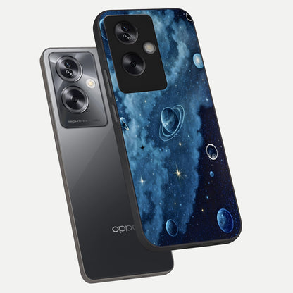  Galaxy Dream Space phone case For Oppo A79 showing premium glass back cover with detailed artwork