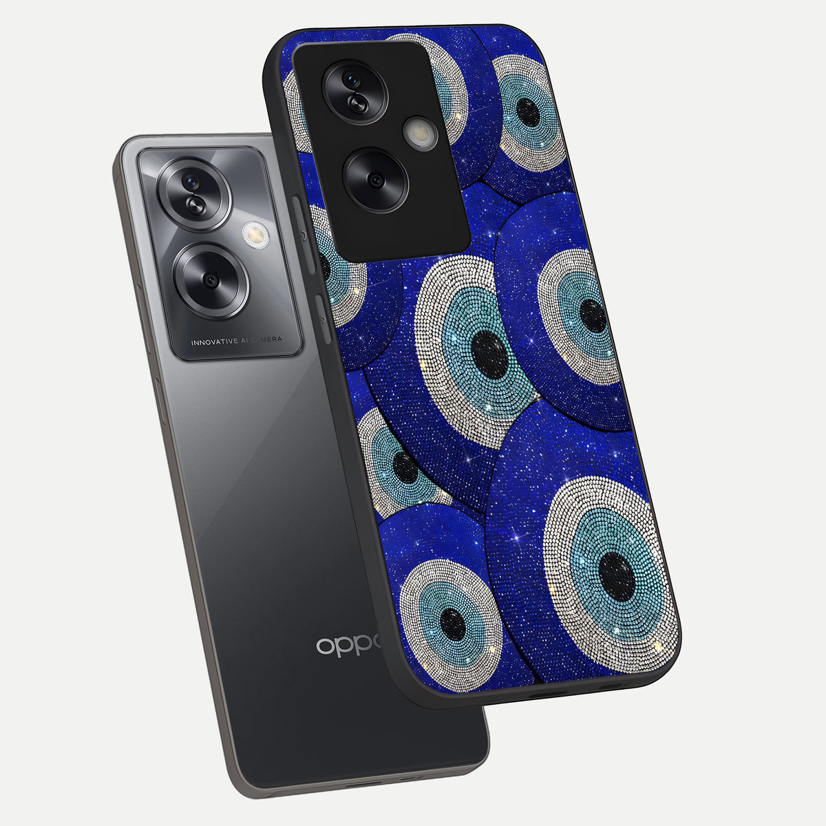  Galaxy Eye Flow phone case For Oppo A79 showing premium glass back cover with detailed artwork