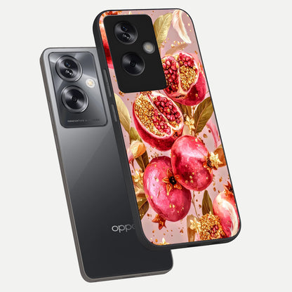  Golden Bloom Glow phone case For Oppo A79 showing premium glass back cover with detailed artwork