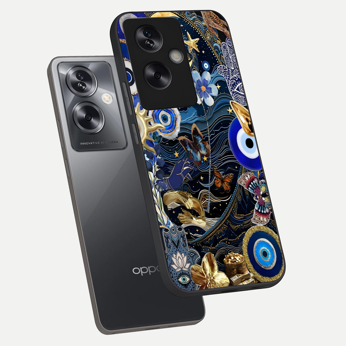  Golden Moon Magic phone case For Oppo A79 showing premium glass back cover with detailed artwork