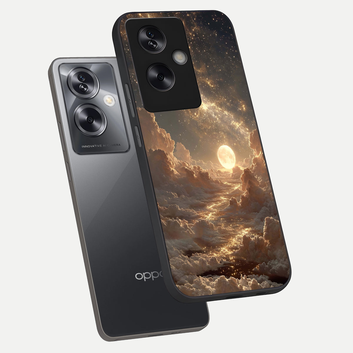  Golden Sky Dream phone case For Oppo A79 showing premium glass back cover with detailed artwork