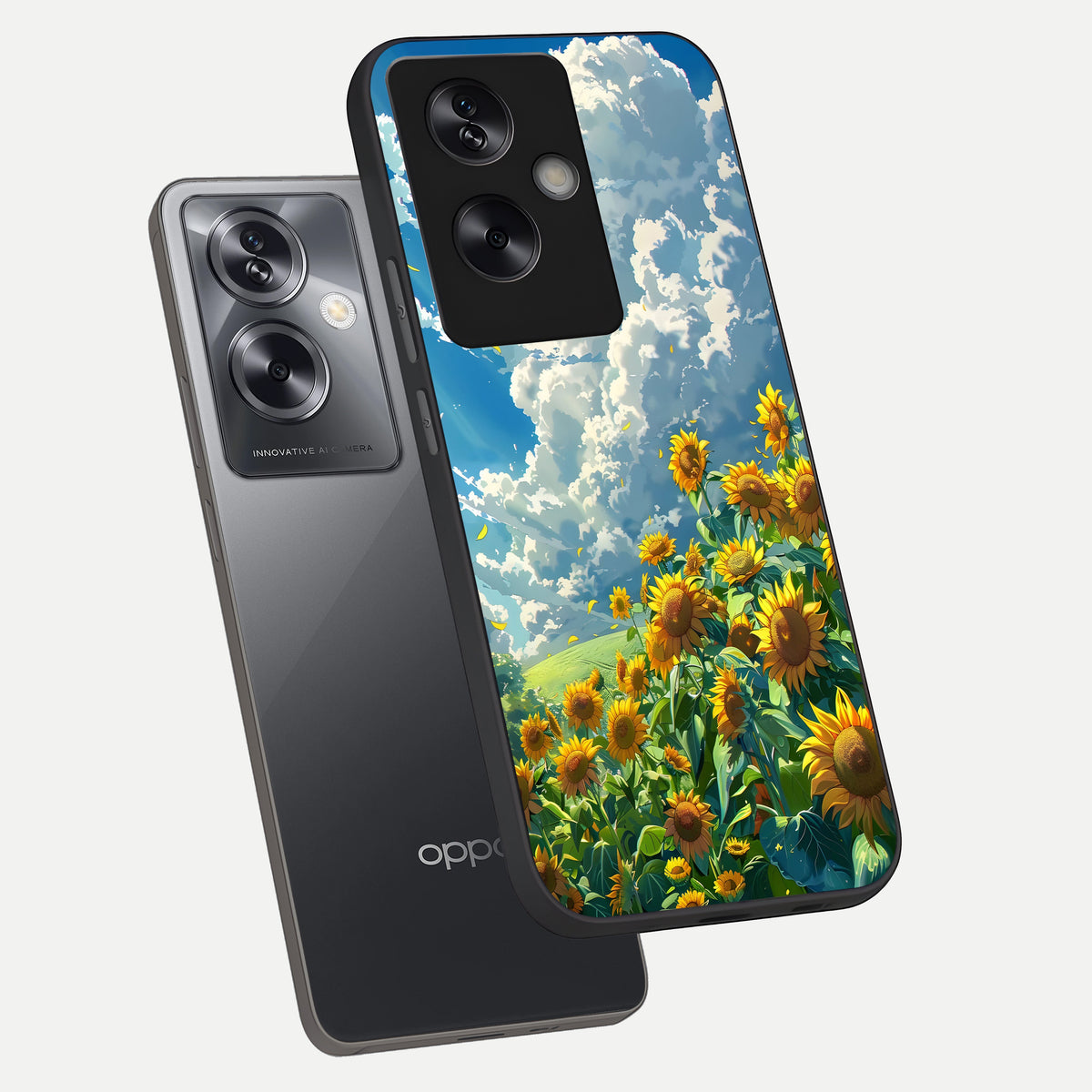  Golden Sun Glory phone case For Oppo A79 showing premium glass back cover with detailed artwork