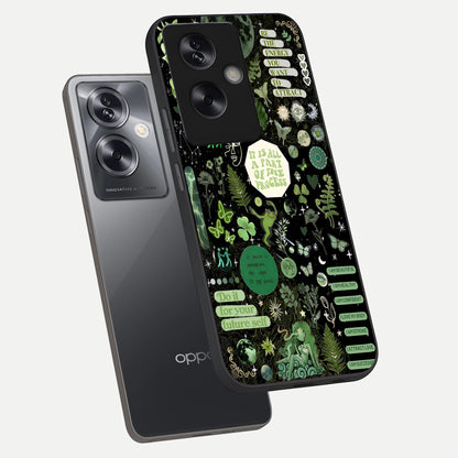  Green Mandala Pattern phone case For Oppo A79 showing premium glass back cover with detailed artwork