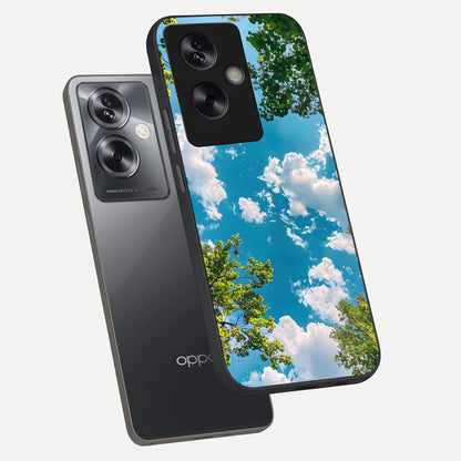  Green Moon Energy phone case For Oppo A79 showing premium glass back cover with detailed artwork