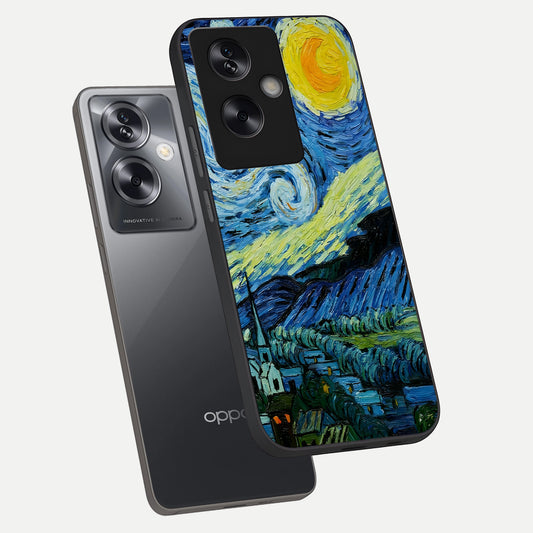  Inspired Van Gogh Art phone case For Oppo A79 showing premium glass back cover with detailed artwork