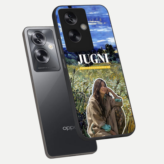  Jugni Soul Vibes phone case For Oppo A79 showing premium glass back cover with detailed artwork