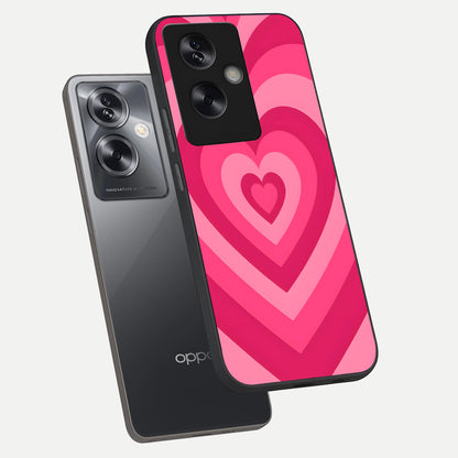  Layered Love Hearts phone case For Oppo A79 showing premium glass back cover with detailed artwork