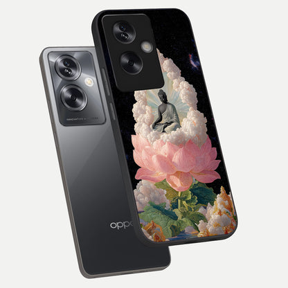  Lotus Divine Peace phone case For Oppo A79 showing premium glass back cover with detailed artwork
