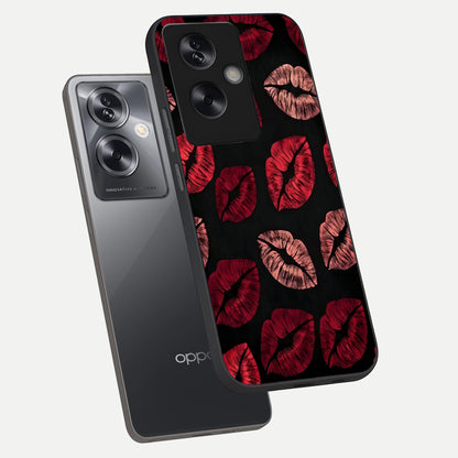  Midnight Kiss Love phone case For Oppo A79 showing premium glass back cover with detailed artwork