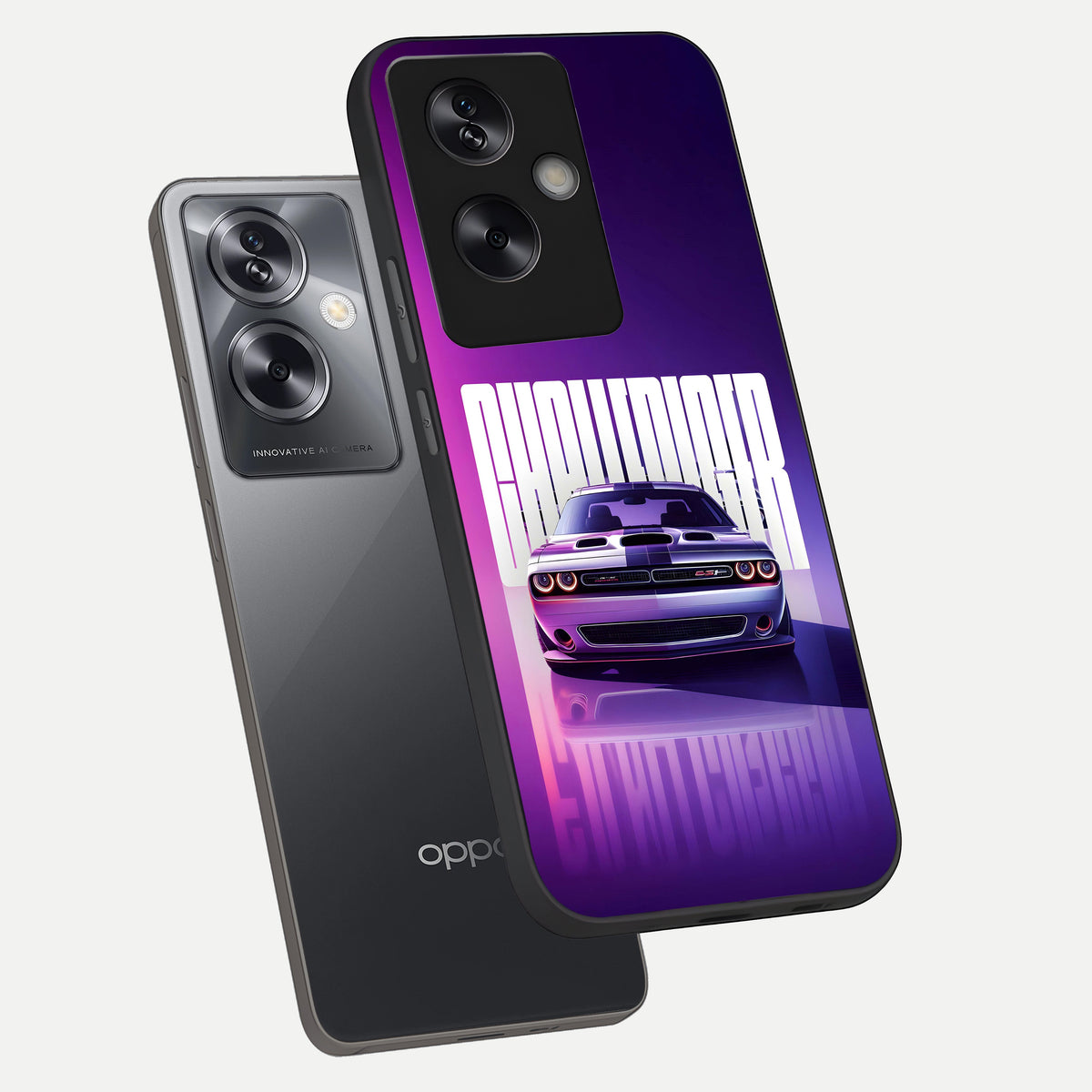  Midnight Muscle Ride phone case For Oppo A79 showing premium glass back cover with detailed artwork