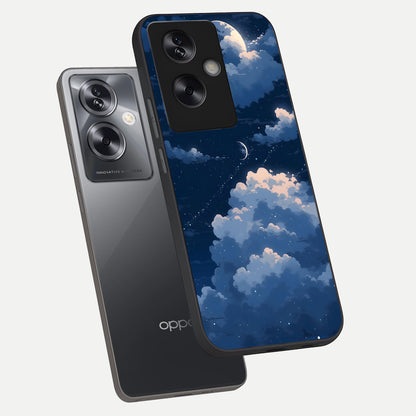  Moon Dream Haze phone case For Oppo A79 showing premium glass back cover with detailed artwork
