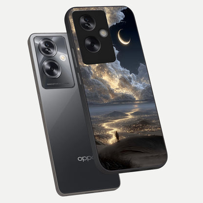  Moonlight Spark Path phone case For Oppo A79 showing premium glass back cover with detailed artwork