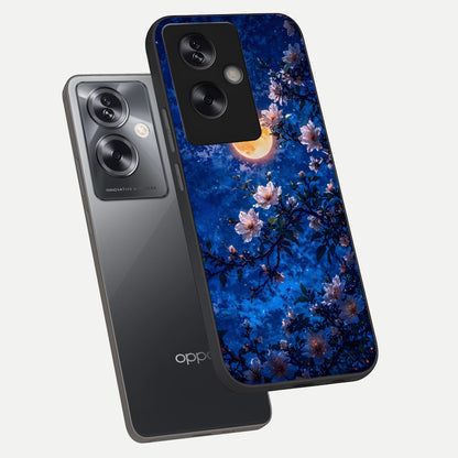  Moonlit Blossoms Night phone case For Oppo A79 showing premium glass back cover with detailed artwork